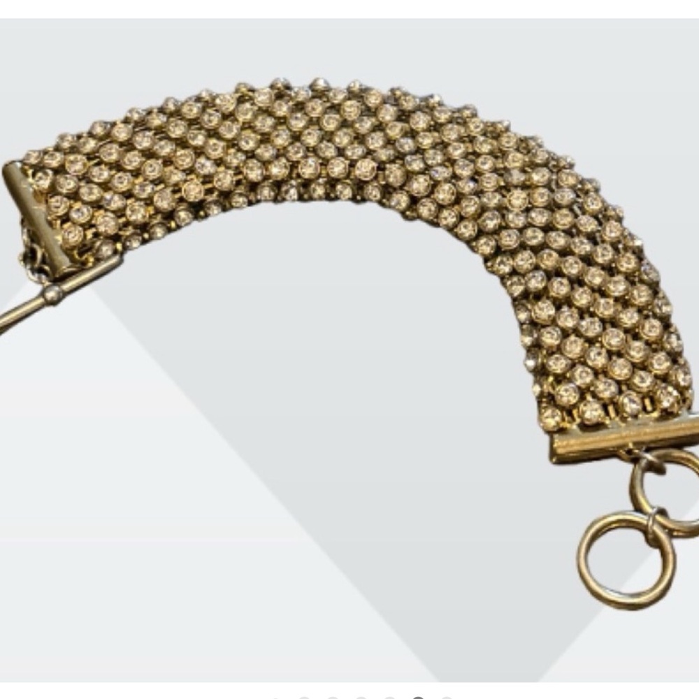 Art Deco Inspiration -  Vintage Silver & Rhinestone Bracelet - Picture 3 of 14